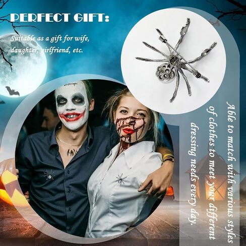 4 ~ 6pcs دبابيس عيد الهالوين بروش للنساء دبابيس عنكبوت المجوهرات القوطية للأزياء زخرفة الحفلات كوزبلاي إكسسوارات الهالوين هدايا الهالوين in Kuwait