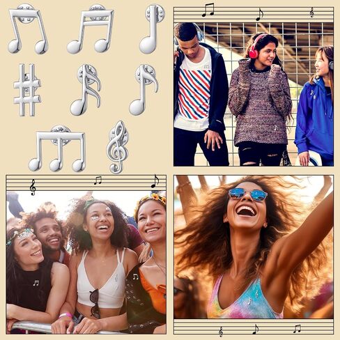 40 Pcs Music Lapel Pins Bulk Musical Note Brooch Set for Musical Party Favors Gifts Music Notes Enamel Pins for Backpack Suits Hats Scarfs Dress Bags Accessories in Saudi Arabia