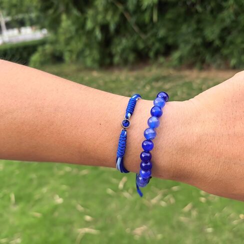 Birthstone Bracelets للنساء الرجال ، شفاء حماية الكريستال حجر الوردة حبات كريستال حبات ، سلسلة خلاف زودياك هدايا مجوهرات عيد ميلاد المجوهرات in Kuwait