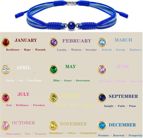 Birthstone Bracelets للنساء الرجال ، شفاء حماية الكريستال حجر الوردة حبات كريستال حبات ، سلسلة خلاف زودياك هدايا مجوهرات عيد ميلاد المجوهرات in Kuwait