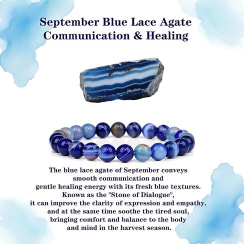 Birthstone Bracelets للنساء الرجال ، شفاء حماية الكريستال حجر الوردة حبات كريستال حبات ، سلسلة خلاف زودياك هدايا مجوهرات عيد ميلاد المجوهرات in Kuwait