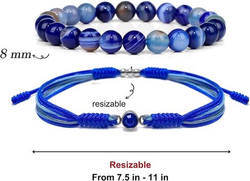 Birthstone Bracelets للنساء الرجال ، شفاء حماية الكريستال حجر الوردة حبات كريستال حبات ، سلسلة خلاف زودياك هدايا مجوهرات عيد ميلاد المجوهرات in Kuwait