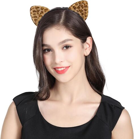 THAUSDAS LEOPARD CHEETAH EARS عقال ، آذان CAT إكسسوارات عقال CAT للنساء الفتيات ، حفلات الهالوين إكسسوارات الأزياء للبالغين in Saudi Arabia
