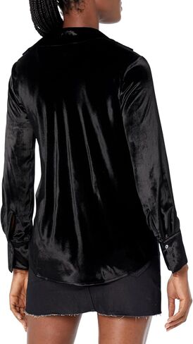 Vince Women's Velvet Bias Long Sleeve Shirt in Saudi Arabia