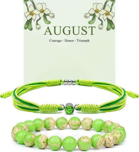 Birthstone Bracelets للنساء الرجال ، شفاء حماية الكريستال حجر الوردة حبات كريستال حبات ، سلسلة خلاف زودياك هدايا مجوهرات عيد ميلاد المجوهرات in Kuwait