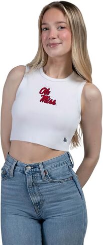 Hype & Vice Cut-Off Tank for Women - Louisiana State University Top for Women, Cropped Fit Tank, College Shirts for Game Days - Purple, X-Large in Kuwait
