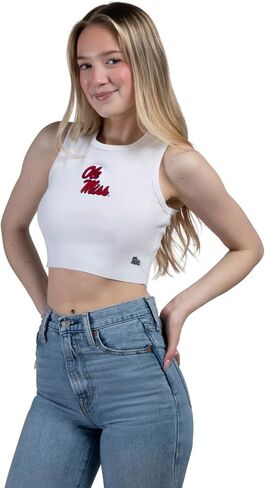 Hype & Vice Cut-Off Tank for Women - Louisiana State University Top for Women, Cropped Fit Tank, College Shirts for Game Days - Purple, X-Large in Kuwait