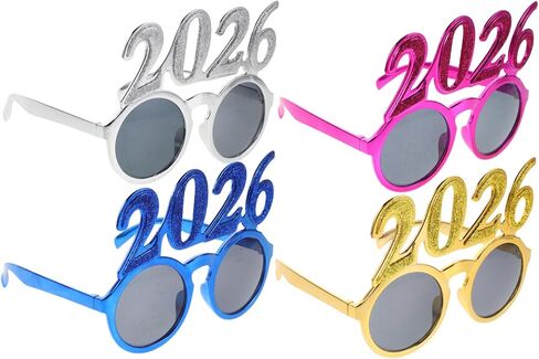 Heallily 4pcs 2026 نظارات: رأس السنة الجديدة ، نظارة شمسية ، فئة 2026 ، نظارات ، خيار ، خيالي ، نظارة شمسية مضحكة ، الحزب ، الدعائم in Kuwait