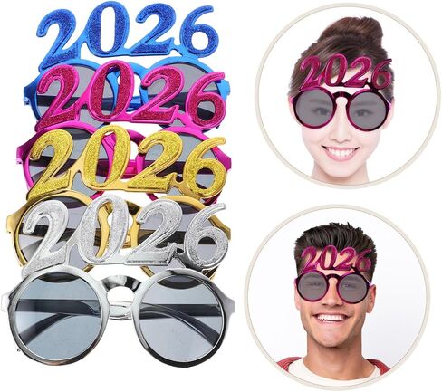 Heallily 4pcs 2026 نظارات: رأس السنة الجديدة ، نظارة شمسية ، فئة 2026 ، نظارات ، خيار ، خيالي ، نظارة شمسية مضحكة ، الحزب ، الدعائم in Kuwait