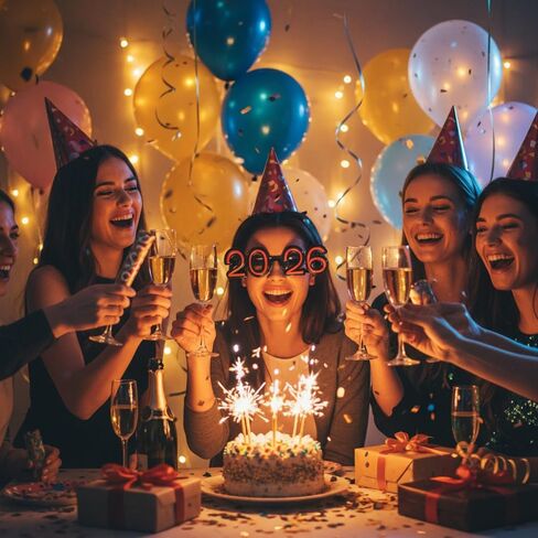 Logofun 4pcs 2026 نظارات الحفلات ذات الطابع مع تأثير ثلاثي الأبعاد للاحتفالات ليلة رأس السنة in Kuwait