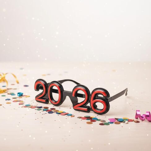Logofun 4pcs 2026 نظارات الحفلات ذات الطابع مع تأثير ثلاثي الأبعاد للاحتفالات ليلة رأس السنة in Kuwait