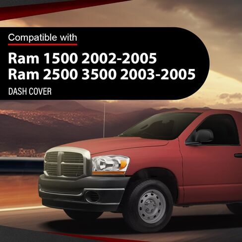 Dashboard Cover Compatible with Dodge Ram 2002-2005 Black Plastic in Saudi Arabia