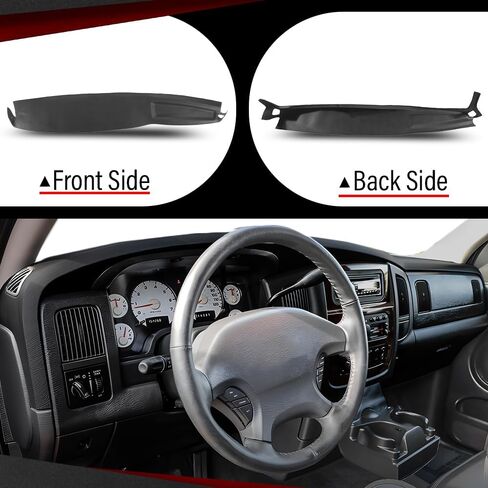 Dashboard Cover Compatible with Dodge Ram 2002-2005 Black Plastic in Saudi Arabia