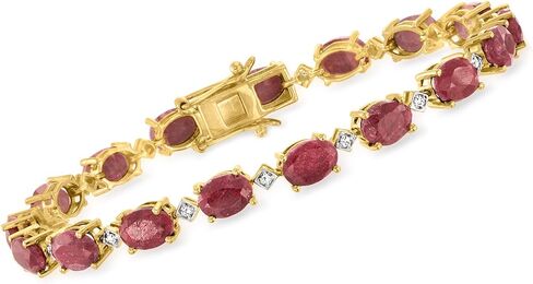 Ross-Simons 19.00 ct. t.w. Ruby Bracelet With .14 ct. t.w. Diamonds in 18kt Gold Over Sterling in Saudi Arabia