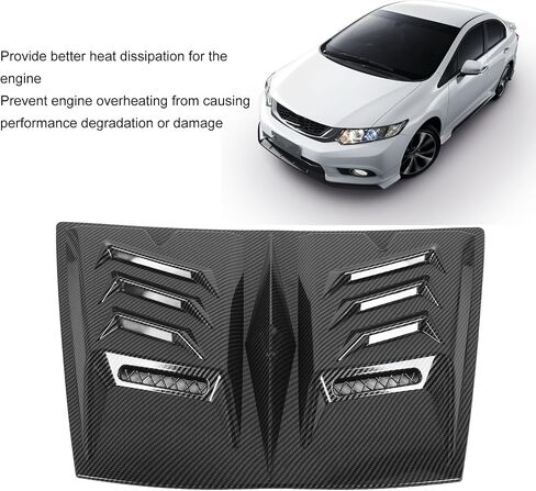 Hood Air Vent Trim Cover, Enhance Engine Cooling Reduce Wind Resist Car Hood Air Vent Cover, Anti Scratch Fit Bonnet Air Vents Engine Hood for 1 Series E90 E91 (Black) in Saudi Arabia