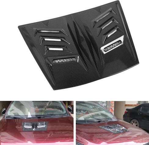 Hood Air Vent Trim Cover, Enhance Engine Cooling Reduce Wind Resist Car Hood Air Vent Cover, Anti Scratch Fit Bonnet Air Vents Engine Hood for 1 Series E90 E91 (Black) in Saudi Arabia