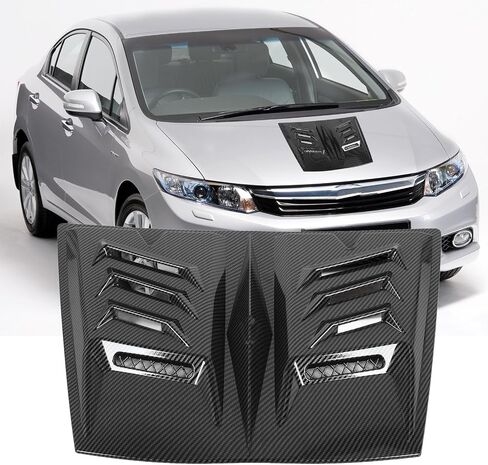 Hood Air Vent Trim Cover, Enhance Engine Cooling Reduce Wind Resist Car Hood Air Vent Cover, Anti Scratch Fit Bonnet Air Vents Engine Hood for 1 Series E90 E91 (Black) in Saudi Arabia