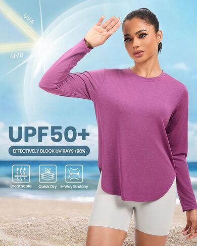 Cosy Pyro 3-Pack Workout Tops for Women Long Sleeve Athletic T-Shirts UPF 50+ Yoga Shirts Quick Dry Running Gym Tee in Kuwait