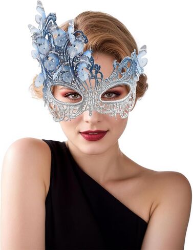 pink halloween Masquerade mask for women and girls - Mardi Gras butterfly mask for halloween Costume parties in Saudi Arabia