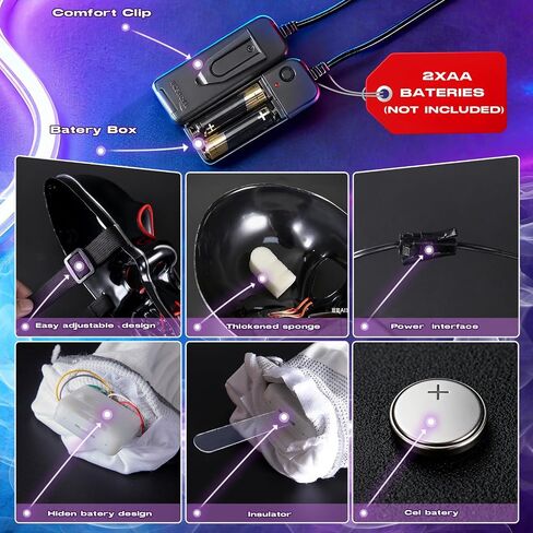 قناع LED ، أزياء الهالوين مجموعة قفازات ، أقنعة مخيفة ، توهج في الهيكل العظمي المظلم هدايا الهالوين للبالغين والمراهقين in Kuwait