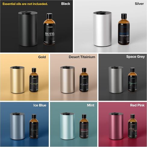 Waterless Essential Oil Diffuser for Home Aromatherapy Scent Diffusers with 1/3/6h Timer Settings or Timer-Off, 3 Mist Levels for Car Room Studio Office, ANX Premium Metal Black 2 Pack in Saudi Arabia