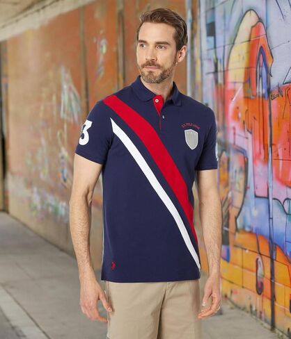 U.S. Polo Assn. Short Sleeve Pieced Sash Pique Polo in Saudi Arabia