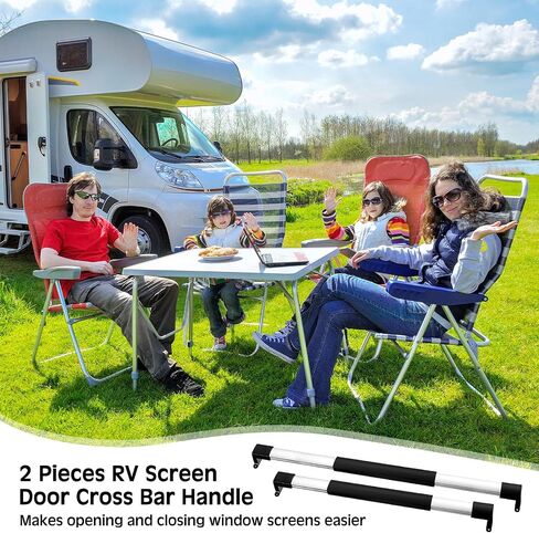 2 PCS RV Door Door Handle Bar Cross ، Bar Door Door القابل للتعديل 21-5/8 إلى 28-5/8 مع مقبض دعم الألومنيوم غير القابل للقبضة للمقطورة ، المنزل ، الشاحنة ، التخييم ، إكسسوارات السفر RV in Saudi Arabia