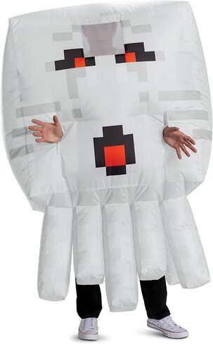 Disguise Minecraft Ghast Inflatable Costume, Official Minecraft Inflating Jumpsuit with Air Inflating Fan, Adult Size in Saudi Arabia