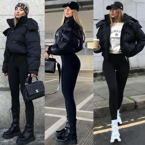 yeuG Fleece Lined Leggings for Women Thermal High Waisted Tummy Control Seamless Workout Yoga Pants in Kuwait