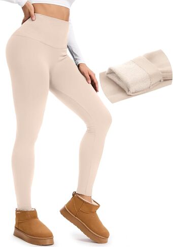yeuG Fleece Lined Leggings for Women Thermal High Waisted Tummy Control Seamless Workout Yoga Pants in Kuwait