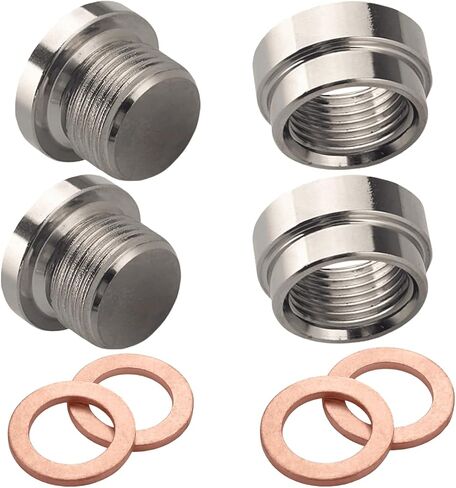 O2 Oxygen Sensor Bung and Plug with Copper Gasket,304 Stainless Steel (2Pack,M18 X 1.5) in Saudi Arabia