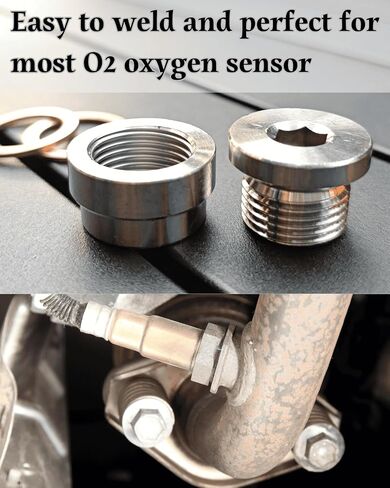 O2 Oxygen Sensor Bung and Plug with Copper Gasket,304 Stainless Steel (2Pack,M18 X 1.5) in Saudi Arabia
