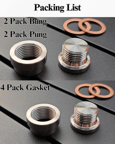 O2 Oxygen Sensor Bung and Plug with Copper Gasket,304 Stainless Steel (2Pack,M18 X 1.5) in Saudi Arabia