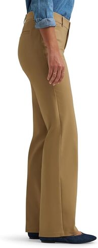 Lee Women's Ultra Lux Comfort with Flex Motion Trouser Pant, Khaki, 12 in Saudi Arabia