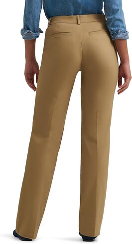 Lee Women's Ultra Lux Comfort with Flex Motion Trouser Pant, Khaki, 12 in Saudi Arabia