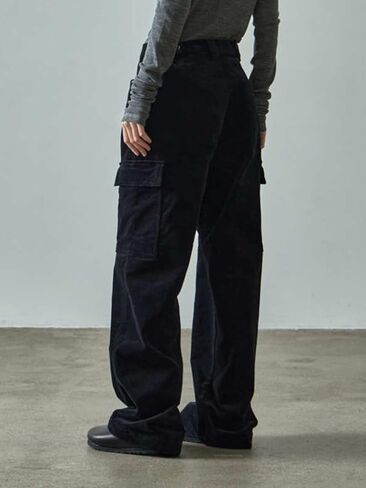 EMMIOL Women’s Y2K Baggy Cargo Vintage Corduroy Pants Elastic High Waisted Loose Fit Casual Fall Clothes Trendy Streetwear in Saudi Arabia