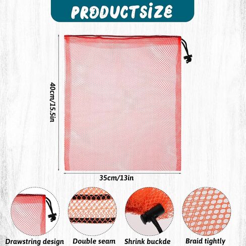 6 Pcs Mesh Drawstring Bag 13 x 15.5 Inch Nylon Storage Bags with Cord Lock Closure Laundry Bag for Swimming Sports Travel, Colorful in Saudi Arabia