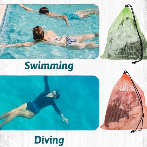 6 Pcs Mesh Drawstring Bag 13 x 15.5 Inch Nylon Storage Bags with Cord Lock Closure Laundry Bag for Swimming Sports Travel, Colorful in Saudi Arabia