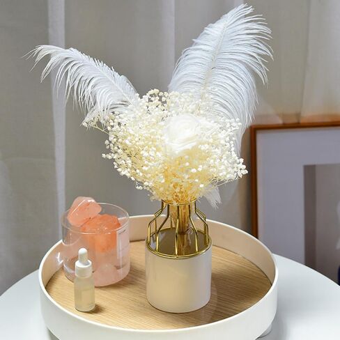 Dried Flowers Babys Breath Bouquet, Natural White Dry Flowers – 17'' 1800+ Ivory Flowers, Preserved Gypsophila Branches for Wedding, Farmhouse Vase Decor, DIY Wreath Floral, Home Party Decoration in Kuwait