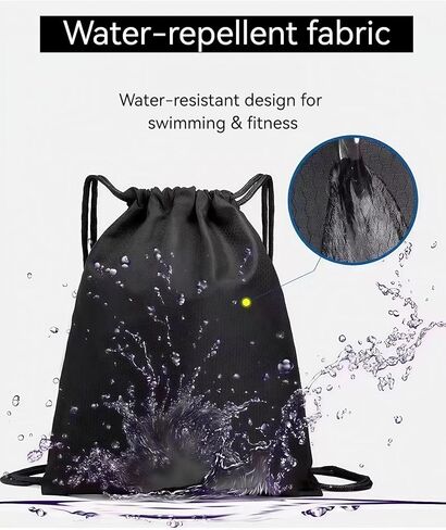 2-Pack Waterproof Drawstring Backpacks, Soccer-Texture Oxford Fabric, 16.9" × 13.8" Black, Lightweight 0.19 lb Each, No Eyelets, Gym & Marathon Gear Sacks (Red) in Kuwait