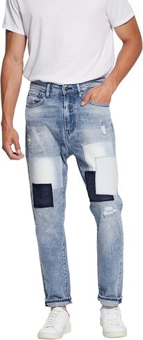 GUESS Men's Eco Relaxed Tapered Cropped Jeans in Saudi Arabia