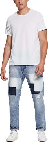 GUESS Men's Eco Relaxed Tapered Cropped Jeans in Saudi Arabia