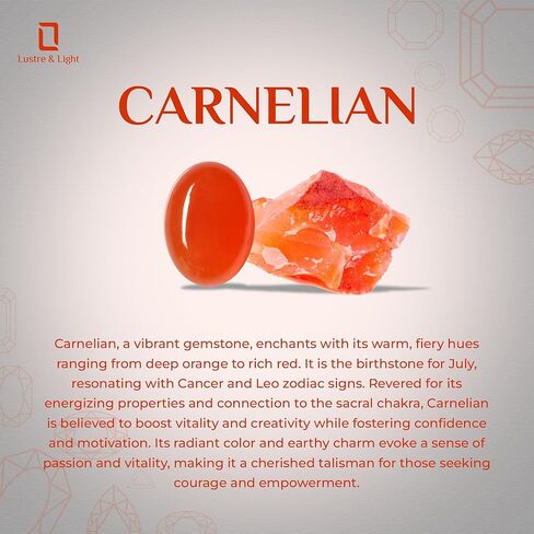 خاتم Carnelian الطبيعي القابل للتكديس للنساء في الفضة الإسترليني ، هدايا المجوهرات المولودية في يوليو in Saudi Arabia