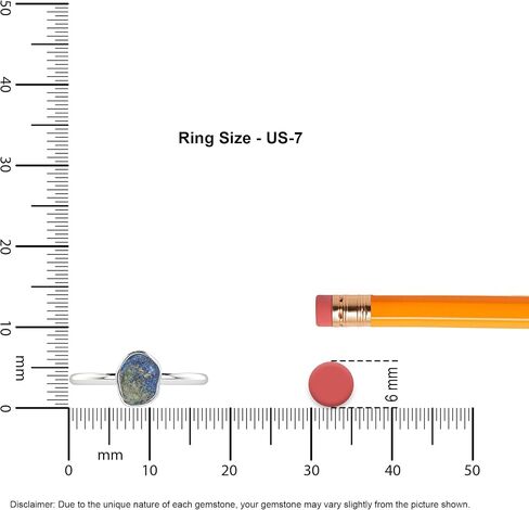 Natural Rough/Raw Gemstones Stackable Ring for Women in Sterling Silver, Birthstone Jewelry Gifts for Her (Bezel-Set) in Saudi Arabia
