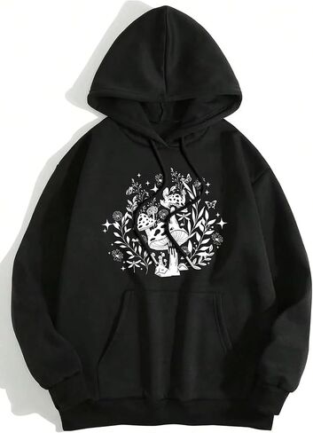 Remidoo Women's Sun and Moon Graphic Hoodies Oversized Long Sleeve Pullover Sweatshirt with Pocket in Kuwait