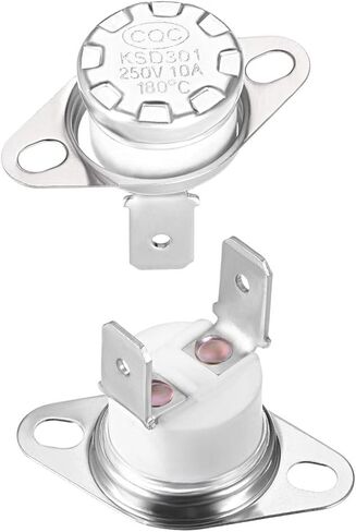 uxcell KSD301 Thermostat 130°C/266°F 10A Normally Closed N.C Adjust Snap Disc Temperature Switch for Microwave Oven Coffee Maker 5pcs in Saudi Arabia