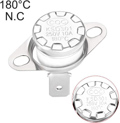 uxcell KSD301 Thermostat 130°C/266°F 10A Normally Closed N.C Adjust Snap Disc Temperature Switch for Microwave Oven Coffee Maker 5pcs in Saudi Arabia