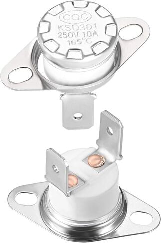 uxcell KSD301 Thermostat 130°C/266°F 10A Normally Closed N.C Adjust Snap Disc Temperature Switch for Microwave Oven Coffee Maker 5pcs in Saudi Arabia