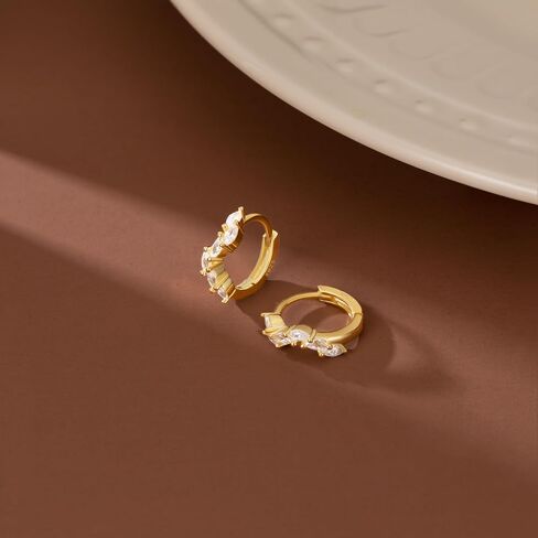 Sluynz 925 Sterling Silver Marquise CZ أقراط للنساء المراهقات دمعة CZ Huggie Earrings Leaf in Saudi Arabia