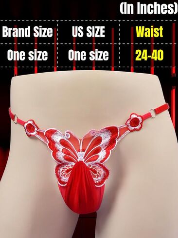 Mens Sexy Butterfly Thong Lingerie, Sissy Girly Femboy Panties, Flower Sheer Mesh, Low Rise G-String Underwear in Saudi Arabia